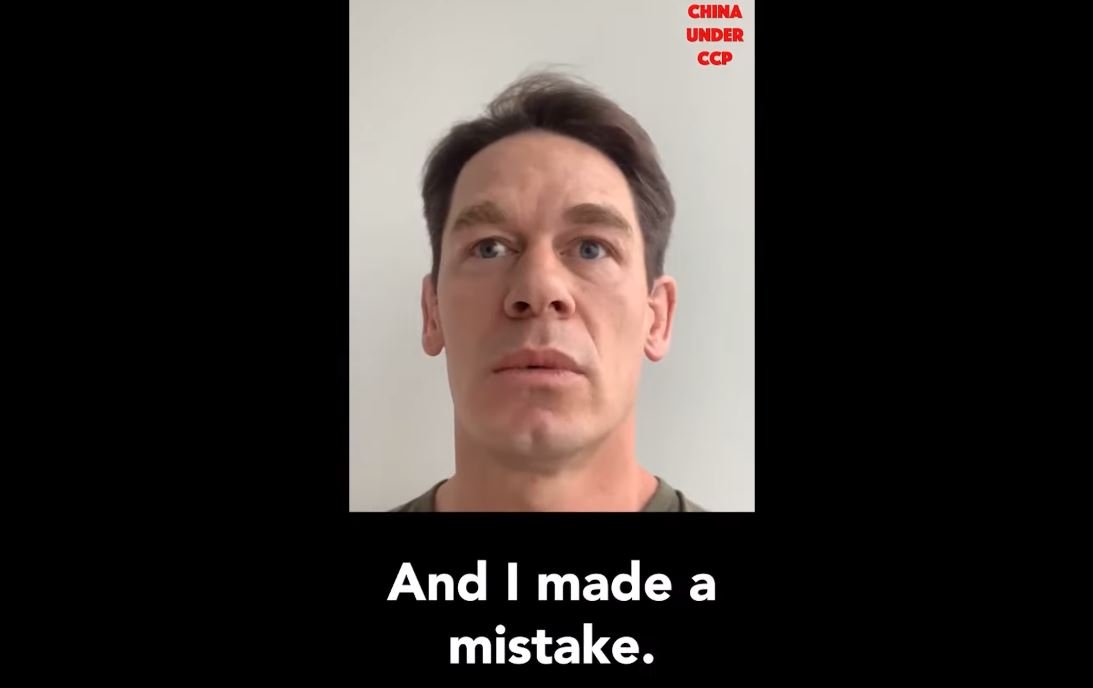 CCP Sellout Posts Public Struggle Session Online: Actor John Cena Apologizes on Social Media in Chinese for Calling Taiwan a Country in Interview