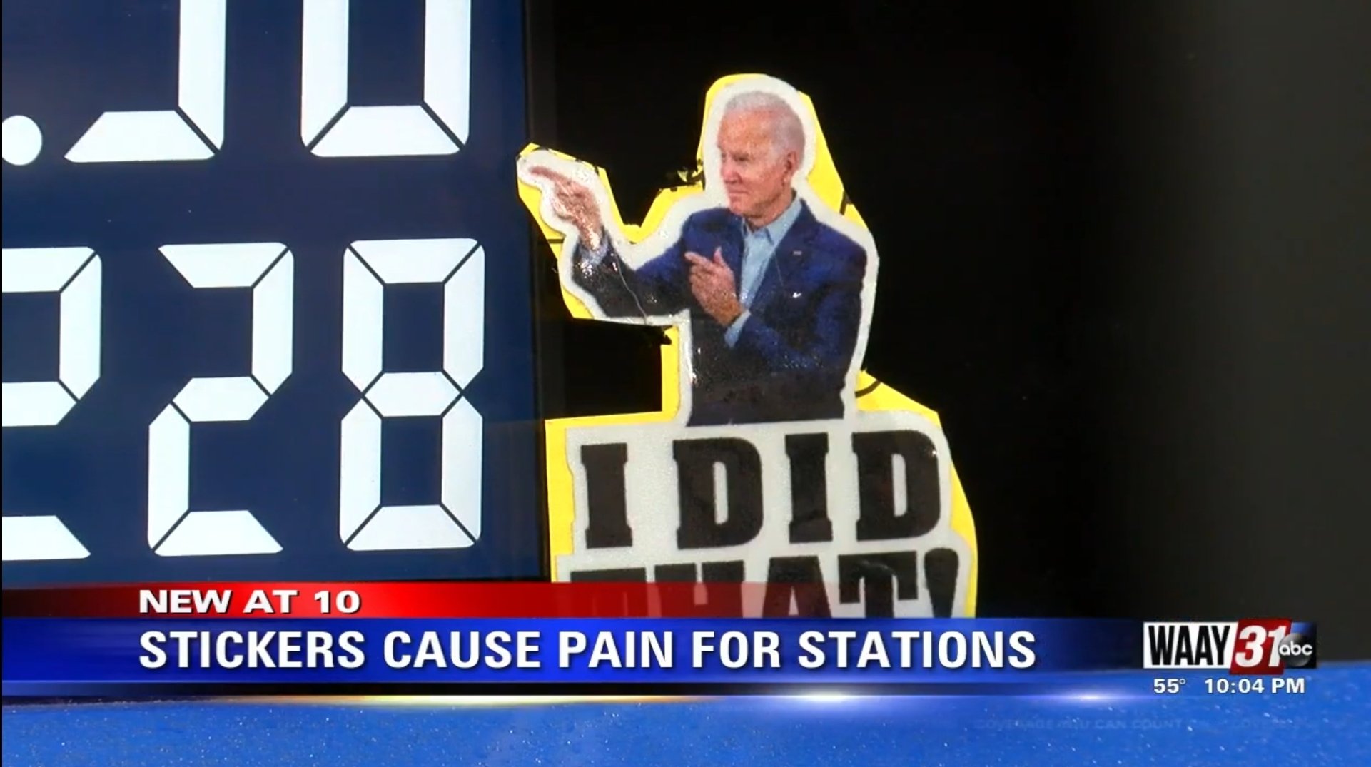 “I Did That”: Alabama Gas Station Manager Says He Is Removing FIVE or SIX Joe Biden Stickers from His Pumps Every Day – (VIDEO)