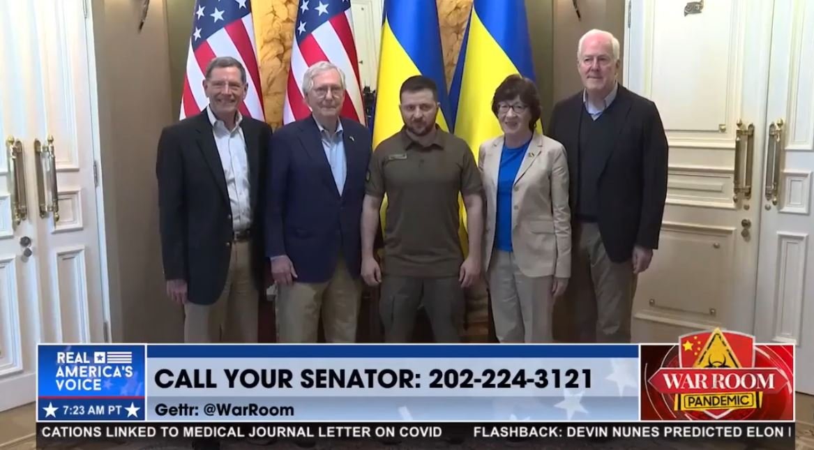 “They Kiss Zelenskyy’s Ass While American Babies Have No Formula” – GOP Senators Including Mitch McConnell Fly to Ukraine to Stand Against Russia — War Room Goes Off