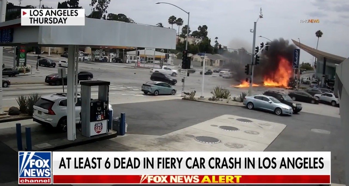 HORROR: Drunk Driver Traveling at More Than 100 MPH Kills 6 People, Injures 8 in Fiery Crash at Los Angeles Intersection (VIDEO)