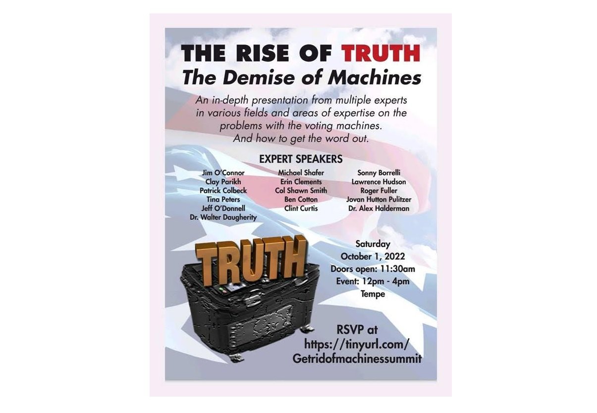 CONFERENCE SATURDAY: “The Rise of TRUTH, The Demise of Machines” in Tempe, AZ with All-Star Speaker’s List