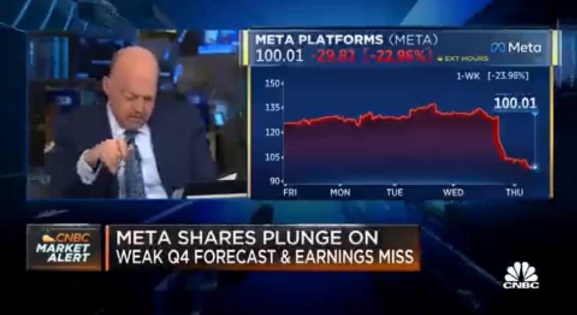 Jim Cramer Apologizes For Being Wrong on META as Shares Plunge 24% After Earnings Collapse (VIDEO)