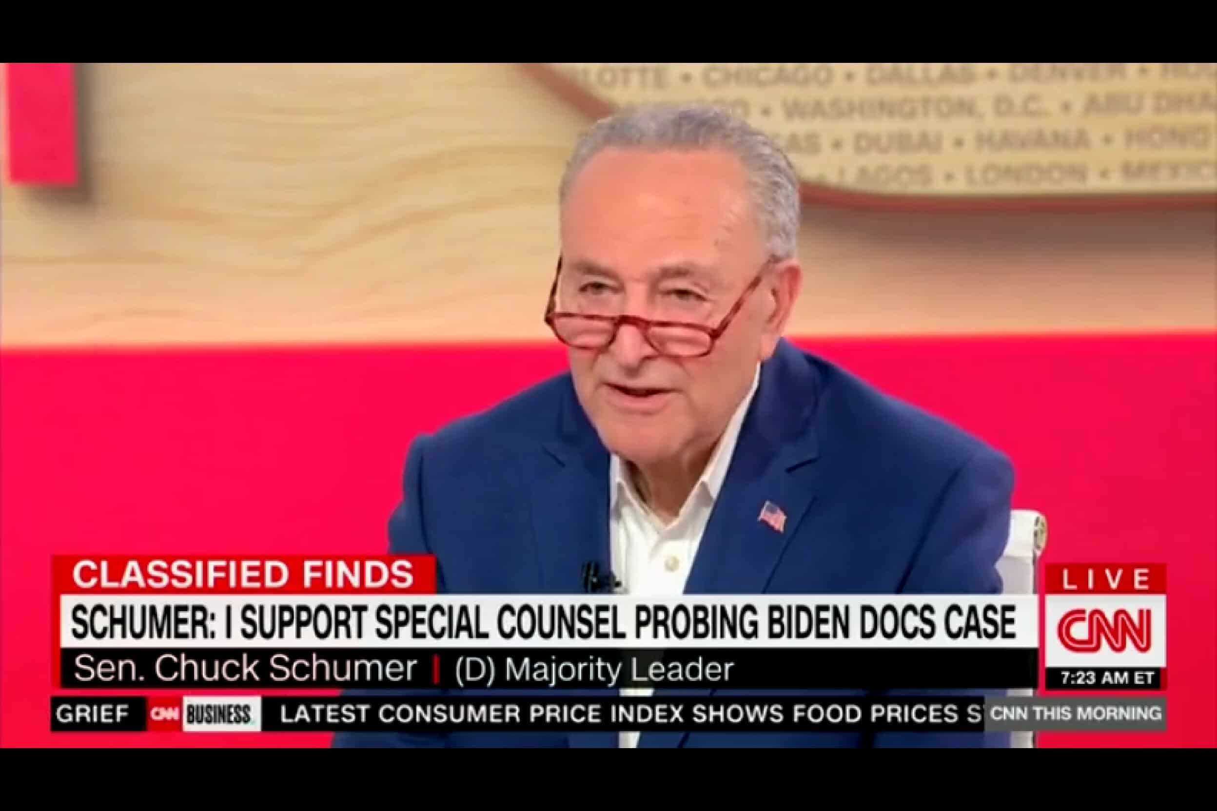 Chuck Schumer LOSES IT On CNN After Being Pressed On Biden’s Classified Documents Scandal (VIDEO)