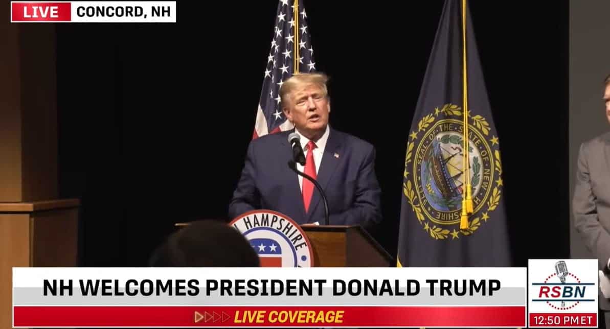 President Trump in New Hampshire Welcomed by Huge Crowd Along Route – Ready to Turn New Hampshire Red in 2024