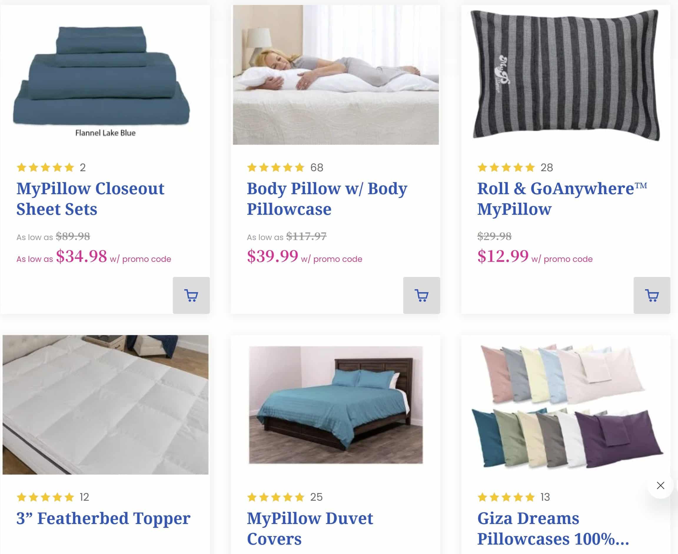 Thirty Clearance Items At MyPillow’s “Closeout And Overstock Sale” (Up To 80% Off)