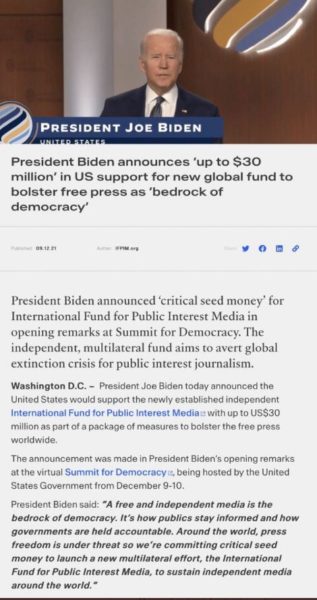 New Report Ties Biden Regime Funding to the International Fund for Public Interest Media to Censor and Silence Alternative Media