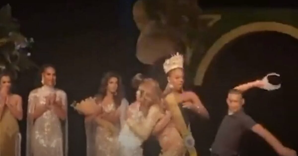 INSANE VID: Husband of Second Place Beauty Pageant Winner Rushes Stage, Snatches Crown From Winner — Smashes It