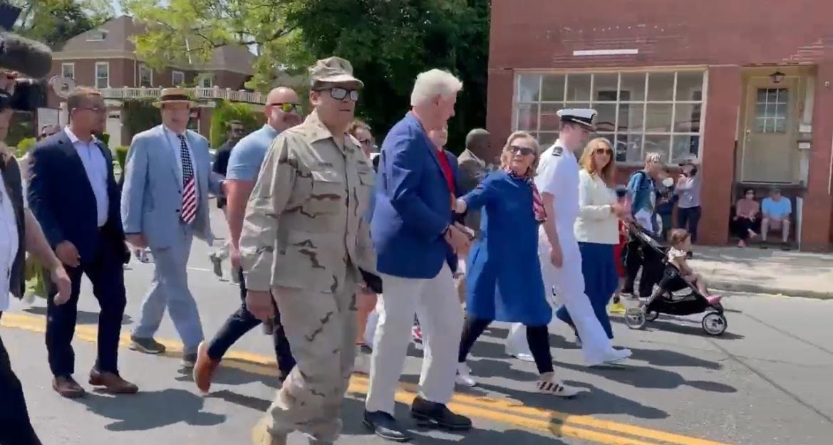 Hillary Clinton Appears to Steer Bill Clinton as They March in Chappaqua Memorial Day Parade (VIDEO)