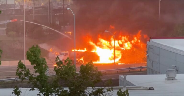 Explosive Collision on I-95: Petroleum Tanker Truck Carrying 8,500 ...